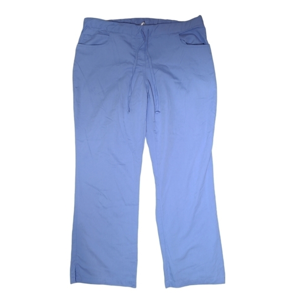 Grey's Anatomy Riley 5-Pocket Mid-Rise Flared Leg Scrub Pant Ceil Blue Sz Large - Picture 3 of 11
